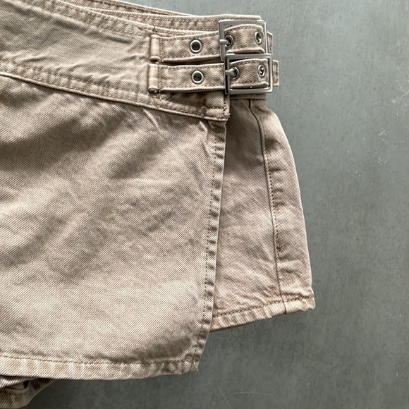 PacSun Beige Low Rise Denim Mini Skort - Picture 7 of 15